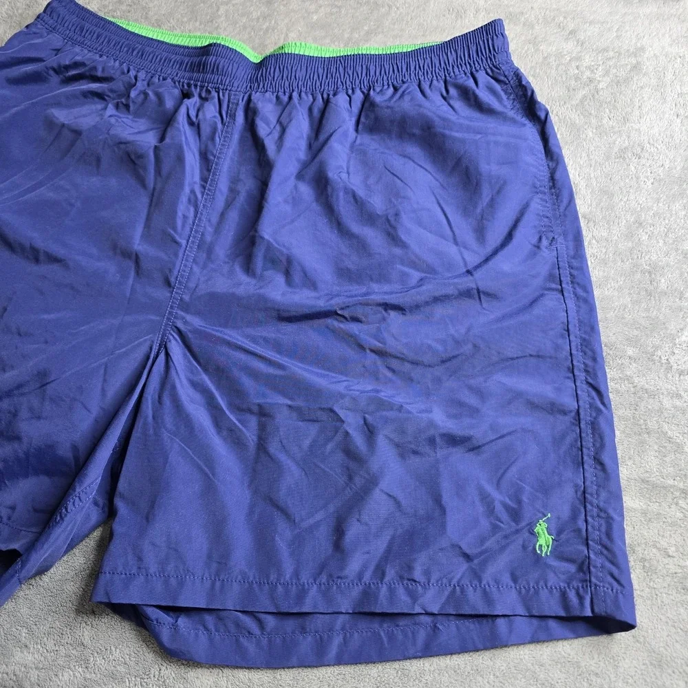 Polo Ralph Lauren Swim Trunks Mens 3XLT Navy Blue Green Pony Lined 6.5